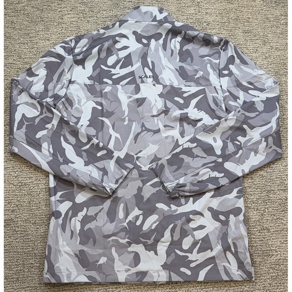 Scales Mens Gray Animal Print Full Zip Jacket Long Sleeve Medium Outdoors - Picture 5 of 8